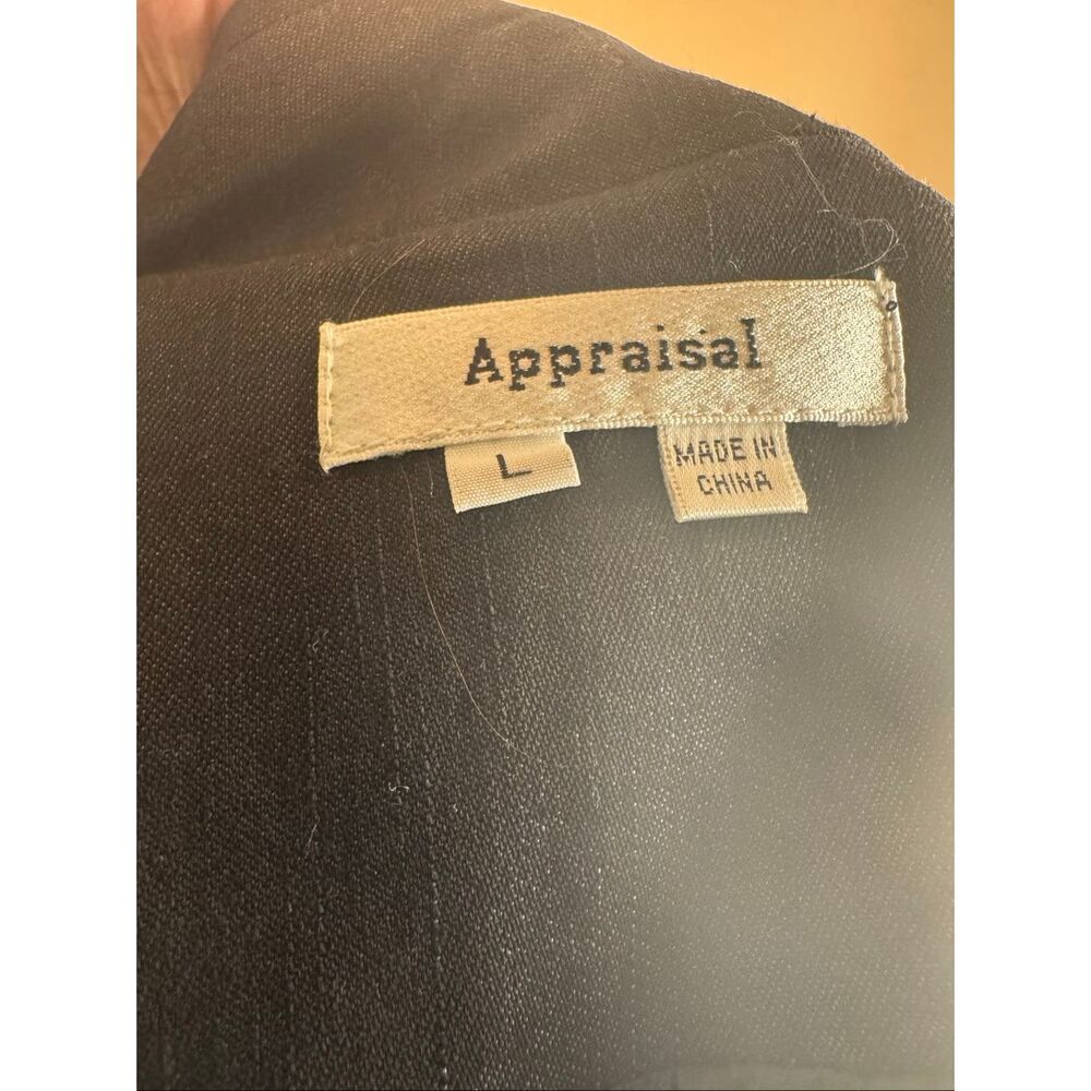 Appraisal Black Denim Utility Jacket | Size L | Multi-Pocket | Silver Snap Closu - Picture 4 of 6